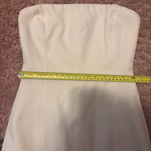 Meshki Maci Crepe Mini Dress Light Beige Fully Lined Womens Size Small - Picture 9 of 9